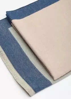 Многоцветный шарф с короткой бахромой (70*180)