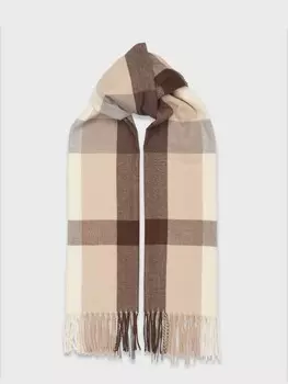 Теплый палантин в клетку (70*200cm)