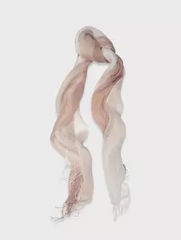 Палантин льняной с бахромой (55*180)