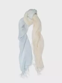 Палантин льняной с бахромой (55*180)