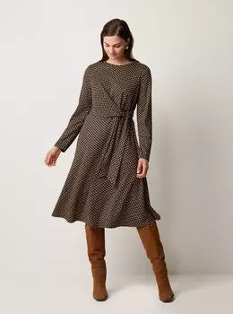 Платье черно-бежевое трикотажное M(46)