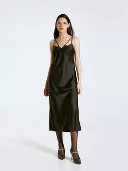 Платье-комбинация с кружевом S(44)