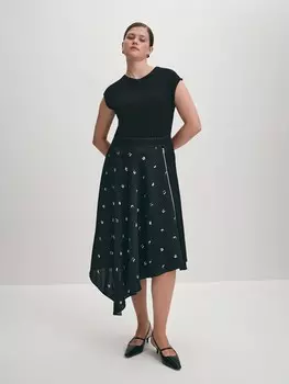 Комбинированное платье с молнией LALIS