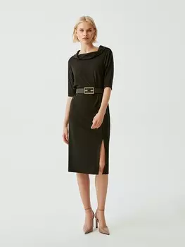 Платье-миди чёрное трикотажное S(44)