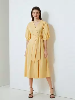 Платье-миди на запах S(44)