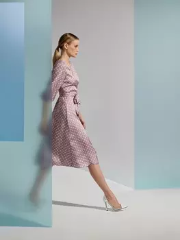 Платье-миди на запах S(44)