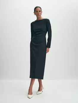 Платье миди с длинными рукавами XS(42)