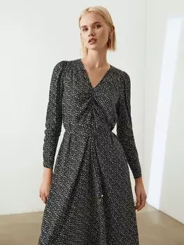 Платье-миди с драпировкой S(44)