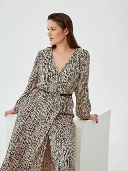 Платье-миди с контрастным принтом M(46)