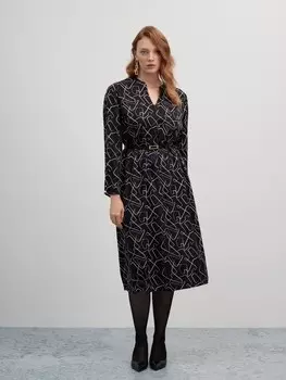 Платье-миди с ремнем M(46)