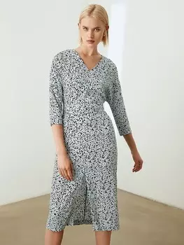 Платье-миди с укороченным рукавом XS(42)