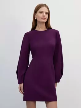 Платье мини с объемными рукавами XS(42)