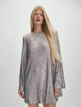 Платье мини с пайетками S(44)