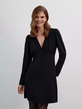 Платье мини с V-вырезом XS(42)