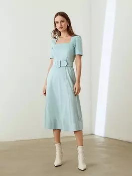 Платье приталенное с короткими рукавами S(44)