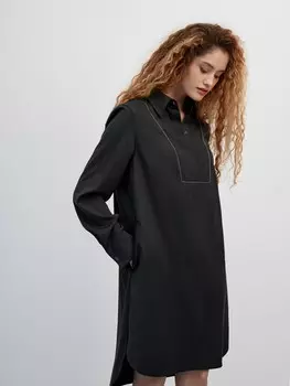 Платье-рубашка антрацитовое XS(42)