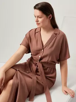 Платье-рубашка с коротким рукавом M(46)