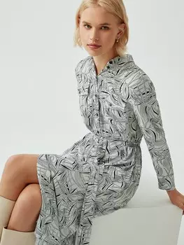 Платье-рубашка с поясом XS(42)