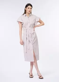 Платье-рубашка с рукавами воланами XS(42)