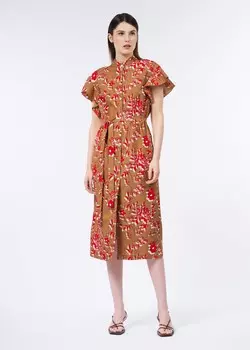 Платье-рубашка с рукавами воланами XS(42)