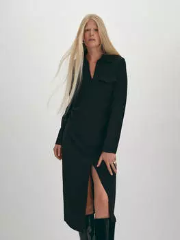 Платье с длинным рукавом на молнии XS(42)