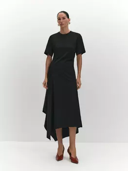 Платье с асимметричной вставкой ELIS