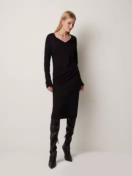 Платье с V-вырезом трикотажное XS(42)