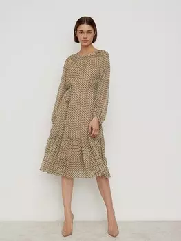 Платье шифоновое с воланом S(44)