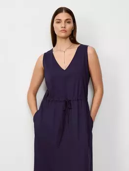 Платье синее трикотажное с монилью L(48)