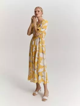 Платье со сборкой XS(42)