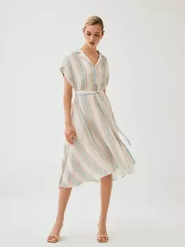 Платье в полоску с коротким рукавом S(44)