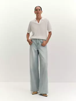 Поло ажурной вязки без застежки XS(42)