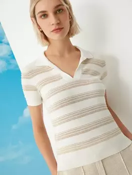 Поло без застёжки молочное S(44)