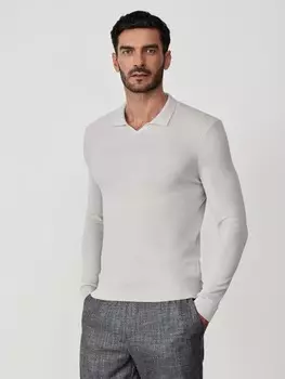 Поло хлопковое с длинным рукавом (46)