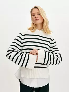 Полосатый джемпер из итальянского хлопка XS(42)