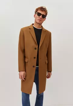 Прямое классическое пальто из шерсти и кашемира S(48)