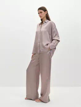 Прямые брюки с атласным блеском M(46)