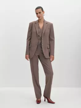 Прямые брюки со стрелками из костюмной вискозы L(48)