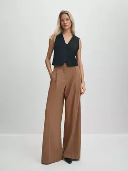 Прямые широкие демисезонные брюки XS(42)