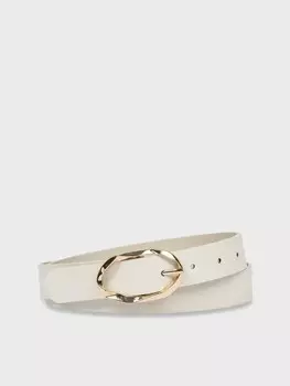 Ремень с фактурной золотой пряжкой (90)