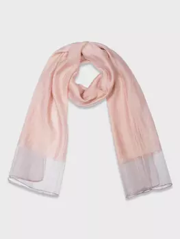 Розовый палантин из шелка и хлопка (70*180)