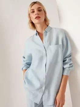 Рубашка длинная льняная голубая S(44)