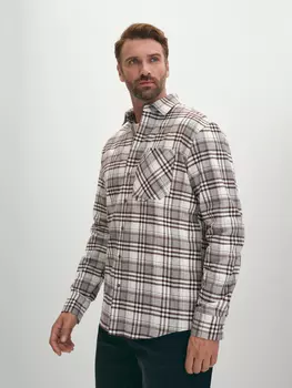 Рубашка стандартного кроя из хлопковой фланели L(52)