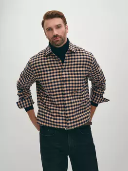 Рубашка стандартного кроя из хлопковой фланели XXL(56)