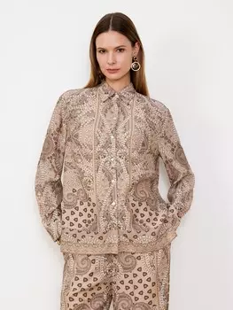 Рубашка из вискозы с принтом S(44)