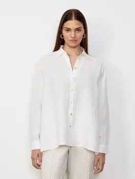 Рубашка льняная белая L(48)