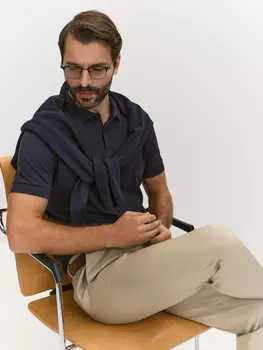 Рубашка-поло из хлопкового трикотажа пике S(48)