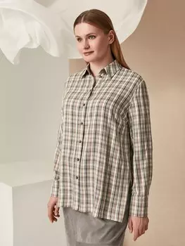 Рубашка с длинным рукавом в клетку XXL(52)