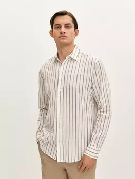 Рубашка со льном в полоску (54)