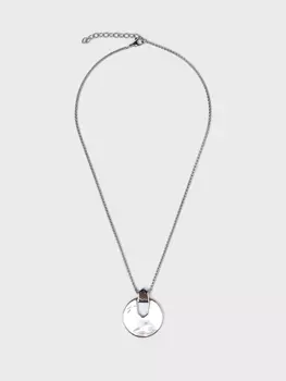 Серебристое колье с подвеской из перламутра (50)